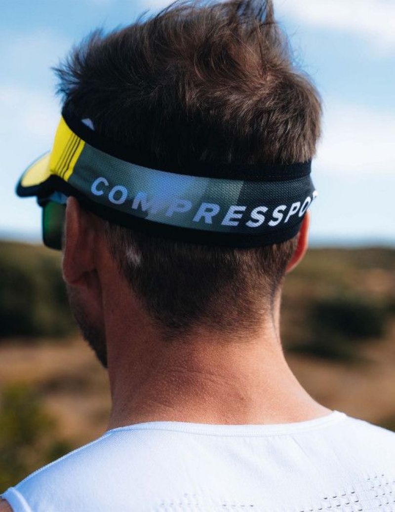 Férfi Compressport Visor Ultralight Sapkák Sárga Fekete | KBFXSER-19