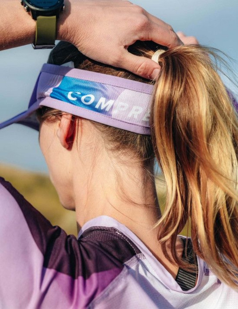 Férfi Compressport Visor Ultralight Visors Lila Fehér | FWGXNIE-86