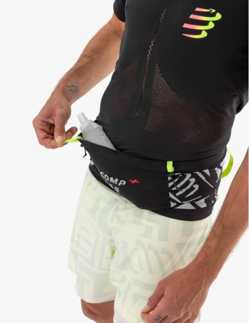 Női Compressport Free Belt Pro Övtáska Fekete Fehér | QFGPSEY-95