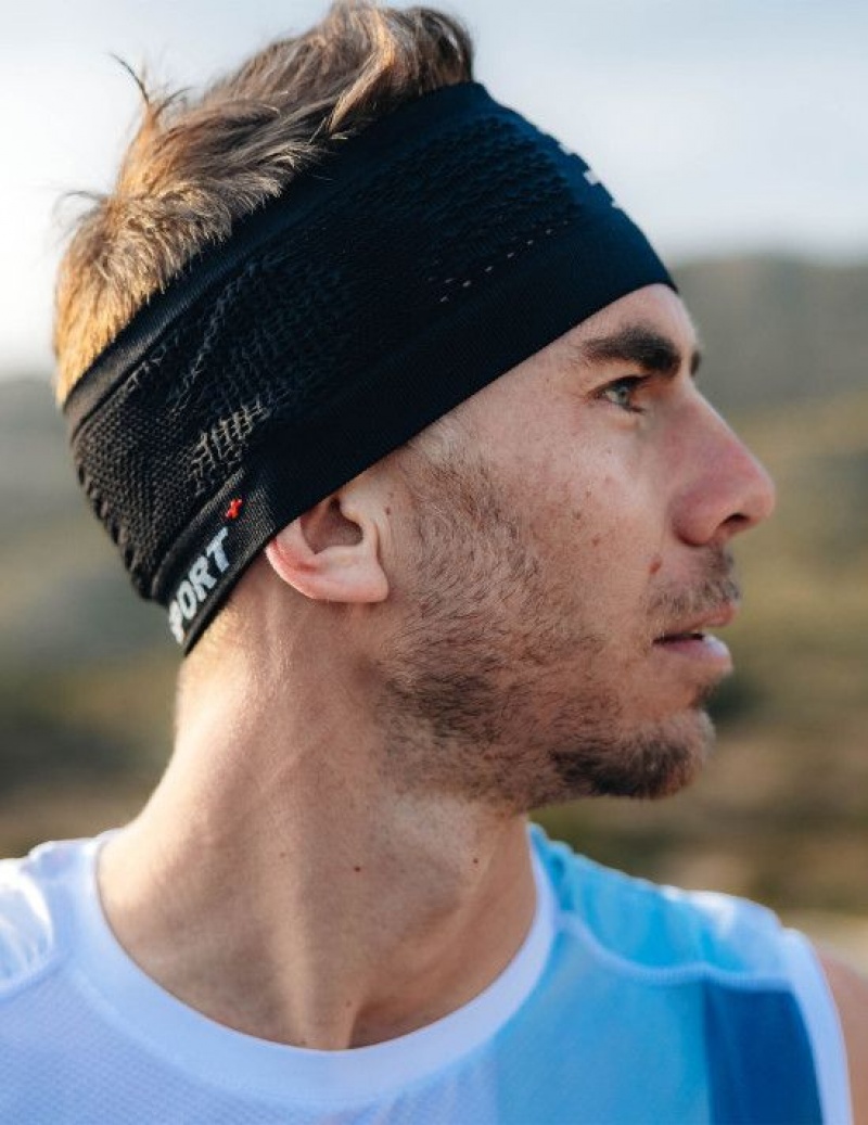 Női Compressport Headband On/Off Fejpánt Fekete Fehér | PYDFTSJ-71