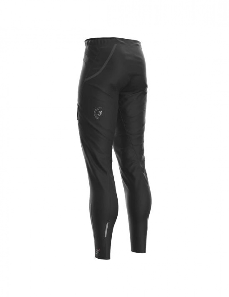 Női Compressport Hurricane Vízálló 10/10 Pants Leggings Fekete | SXGMUOQ-62