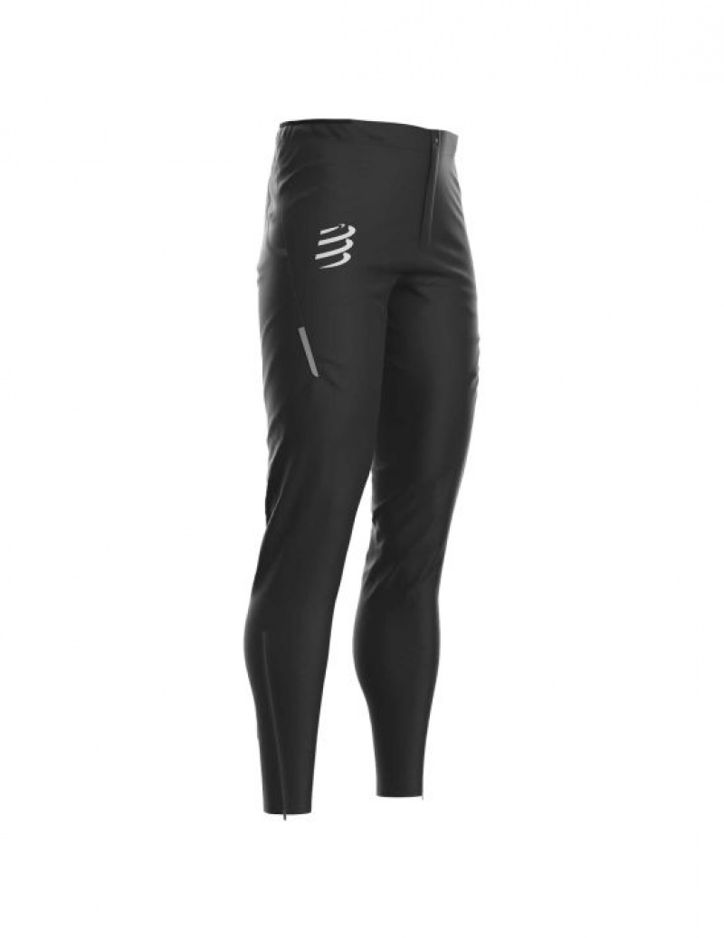 Női Compressport Hurricane Vízálló 10/10 Pants Leggings Fekete | SXGMUOQ-62