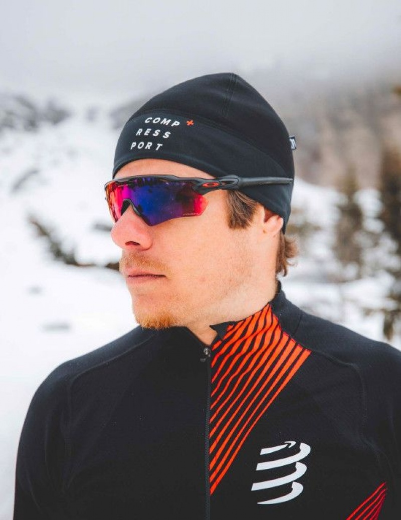 Női Compressport Hurricane beanie Fejpánt Fekete | CXNLERQ-78