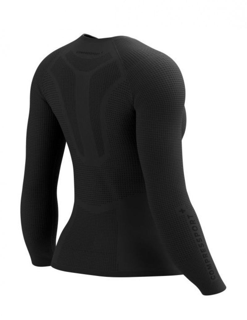 Női Compressport On/Off Base Layer LS Top W Póló Fekete | VOLWHTD-15