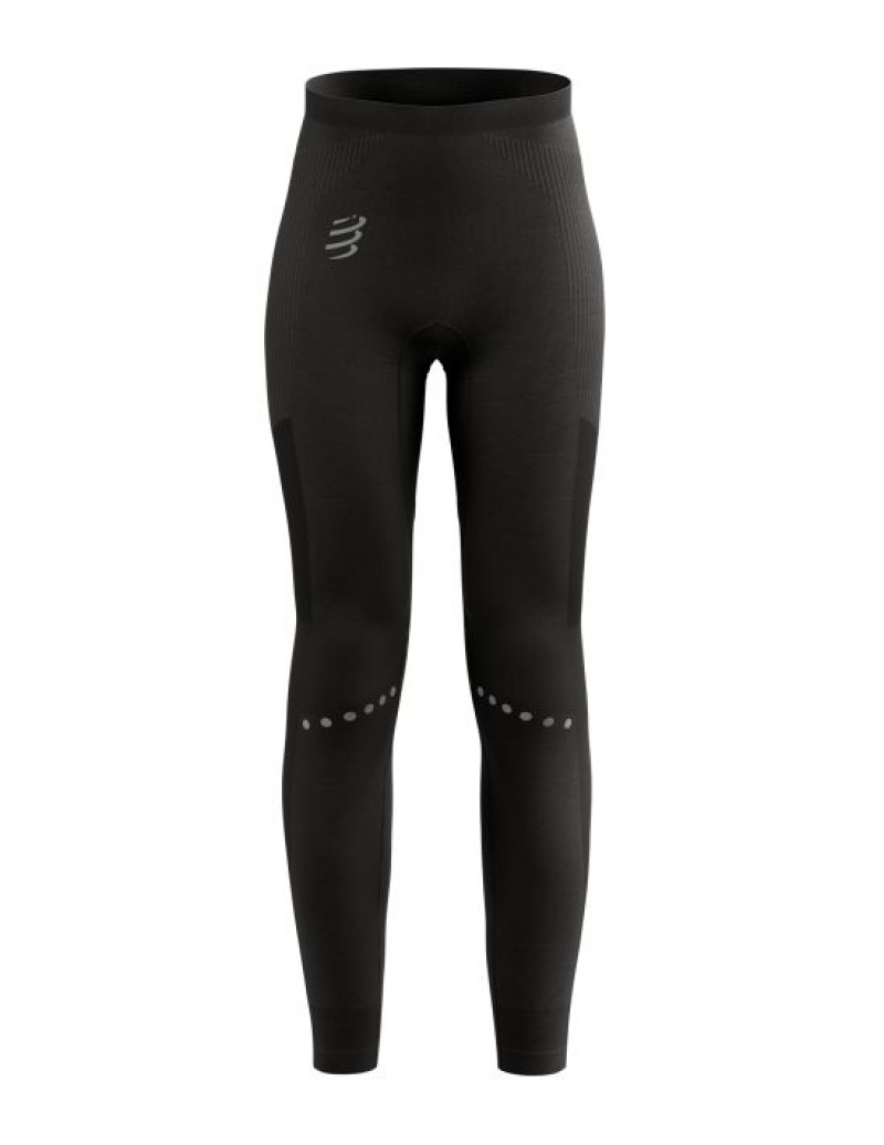 Női Compressport Téli Futó Legging W Leggings Fekete | WZPVAIE-32