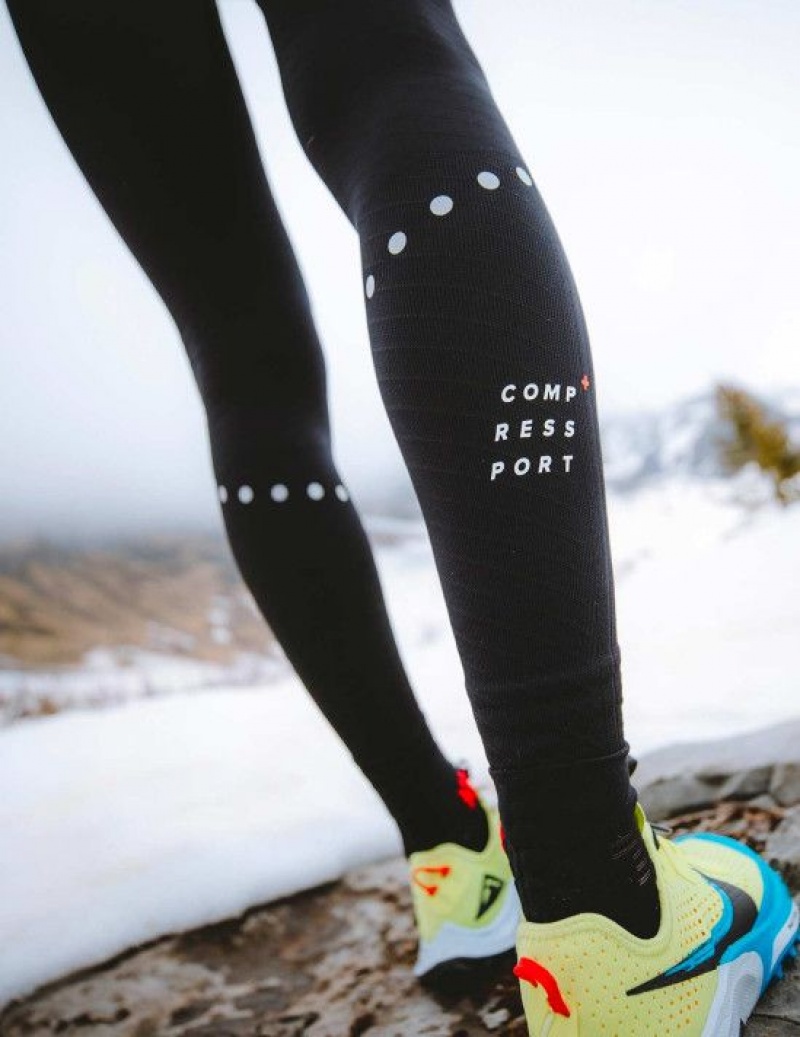 Női Compressport Téli Trail Under Control Full Tights W Leggings Fekete | HQNOWIA-84