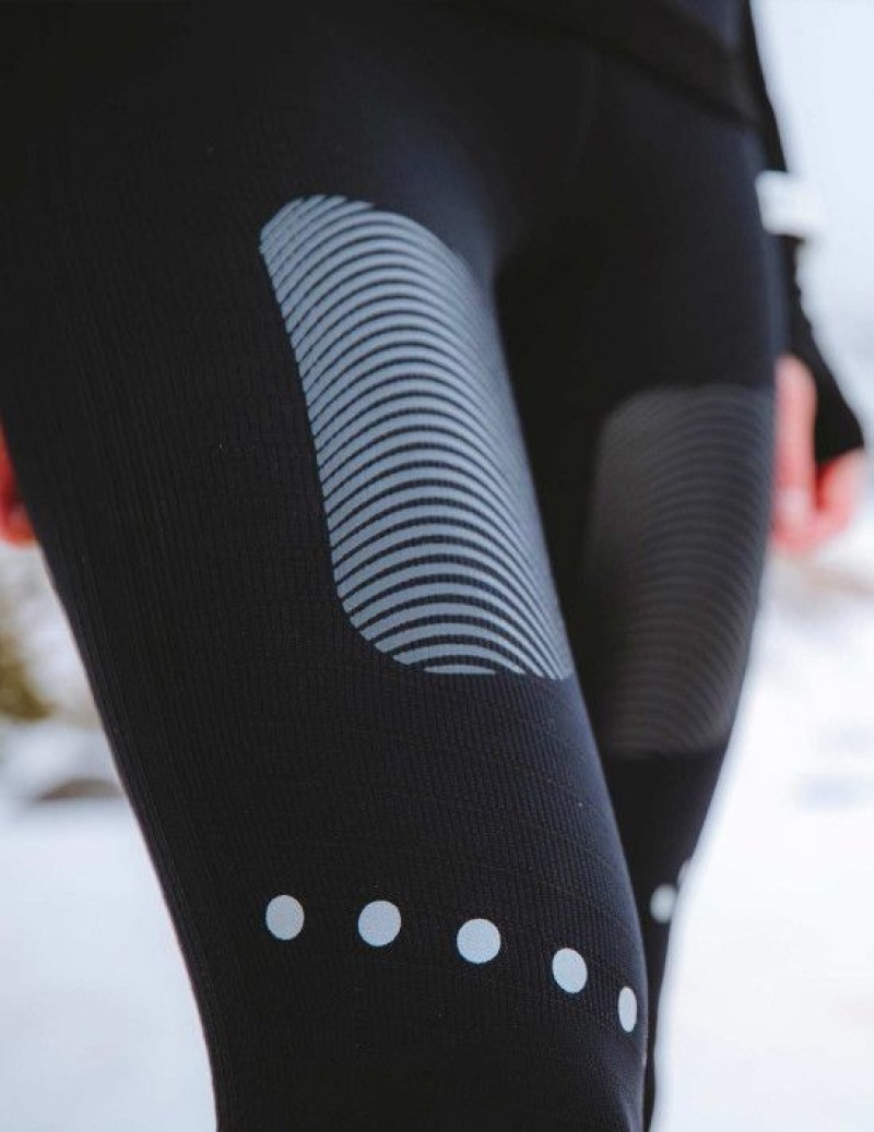 Női Compressport Téli Trail Under Control Full Tights W Leggings Fekete | HQNOWIA-84