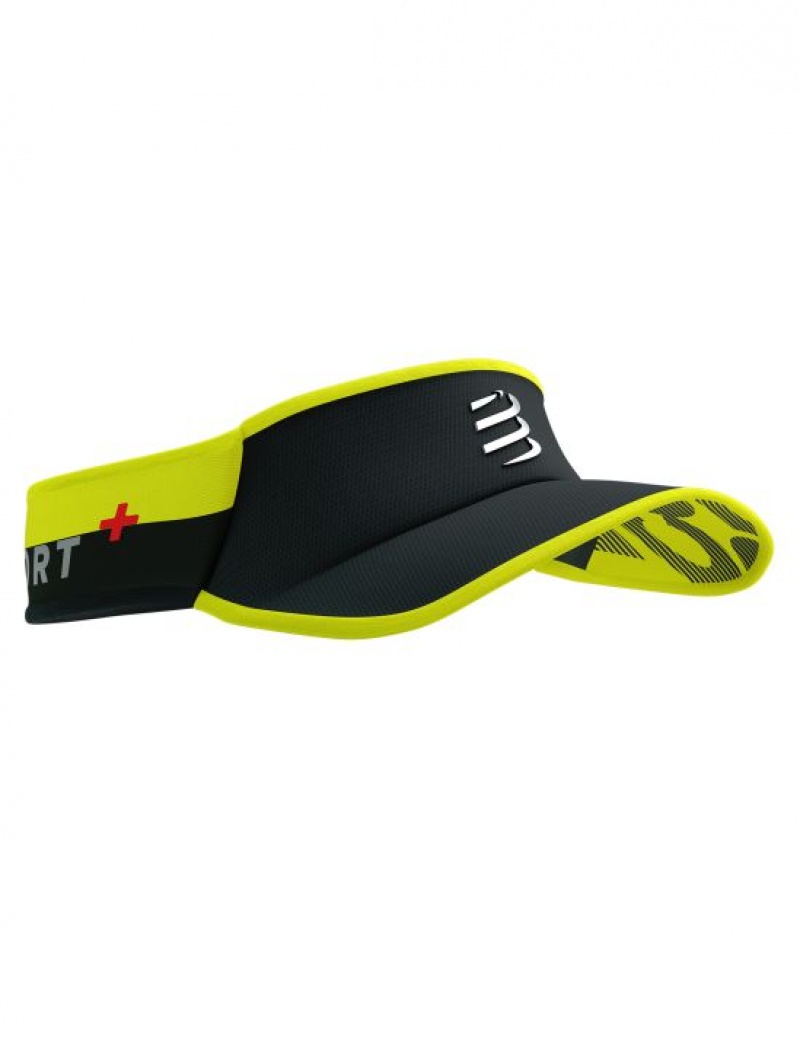 Női Compressport Visor Ultralight Flash Visors Fekete Sárga | WOFQLGU-48