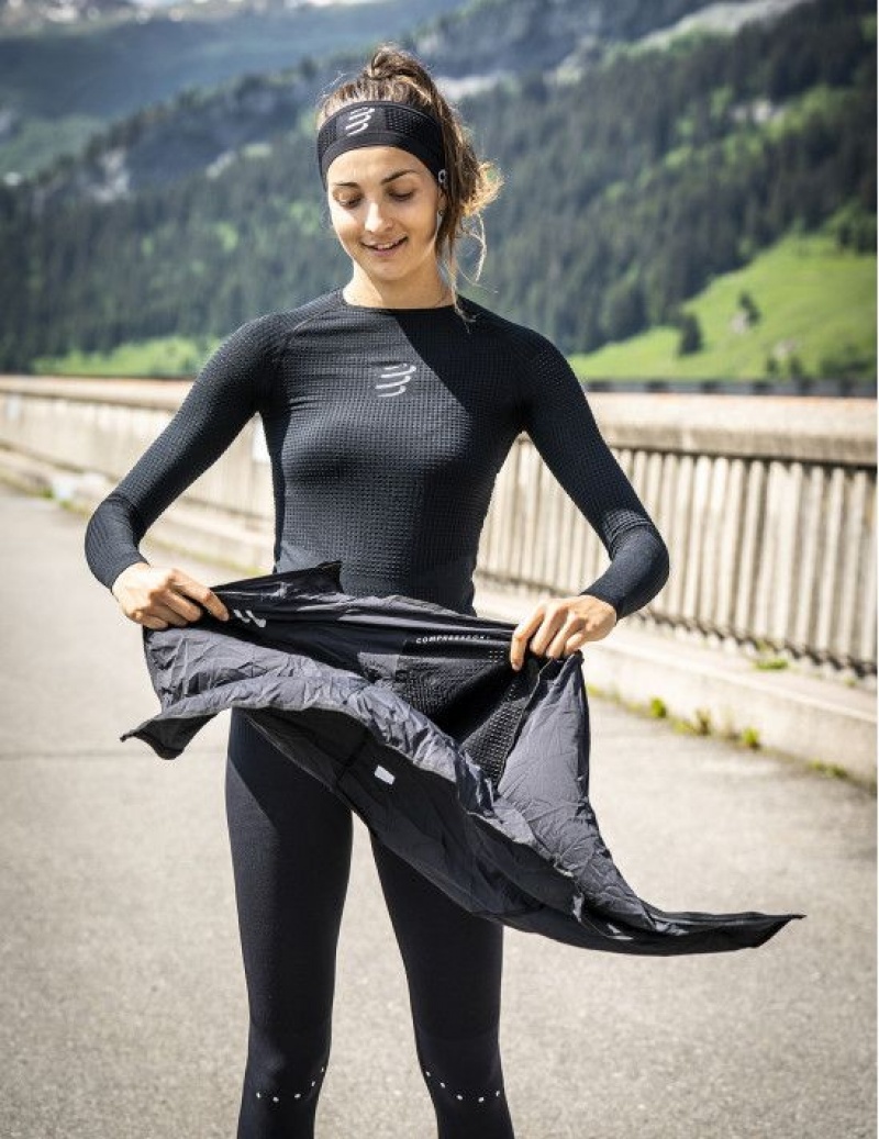 Unisex Compressport On/Off Base Layer LS Top W Póló Fekete | LRDKYIA-60