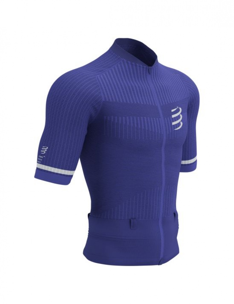 Unisex Compressport Trail Postural SS Top M Póló Kék | QXYLGKJ-45