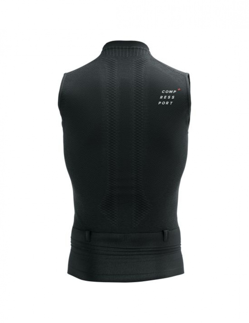 Unisex Compressport Trail Postural Tank Top M Póló Fekete | LXPFVQW-31