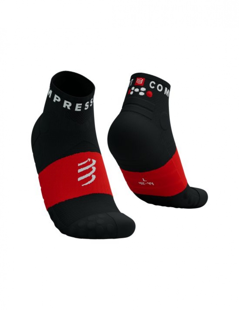 Unisex Compressport Ultra Trail Low Socks Zokni Fekete Piros | BFZXRGQ-57