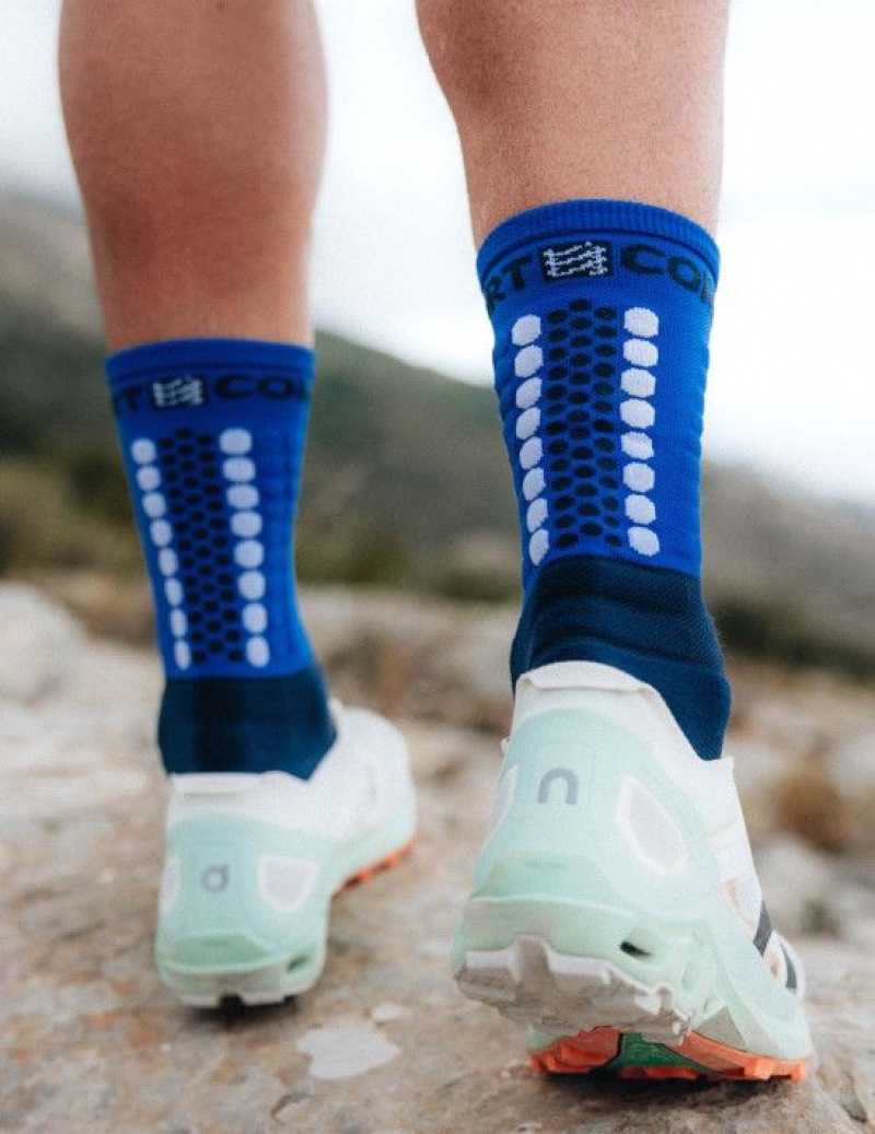 Unisex Compressport Ultra Trail Socks V2.0 Zokni Kék | QRJUZVI-05